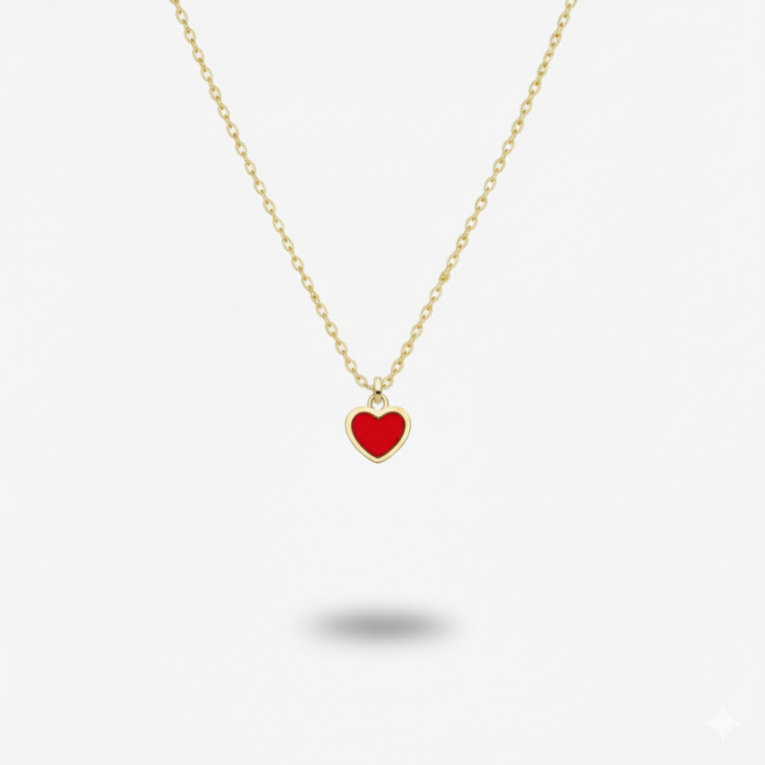 Collana Cuore Rosso - Oro 18ct