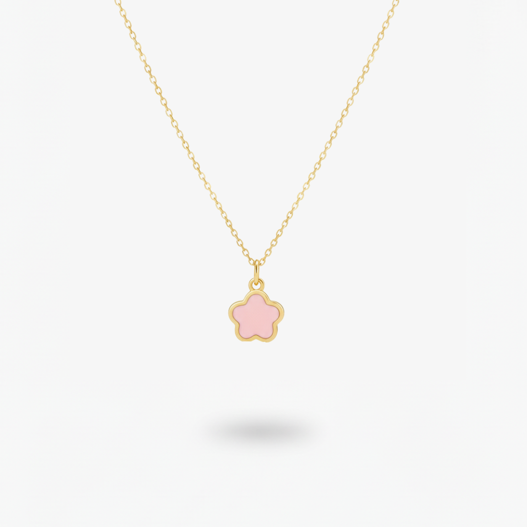 Collana Fiore Rosa - Oro 18ct
