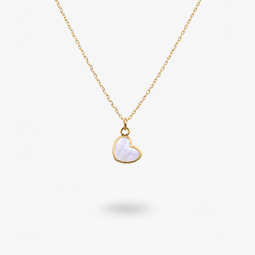 Collana Cuore Sospeso Madreperla - Oro 18ct