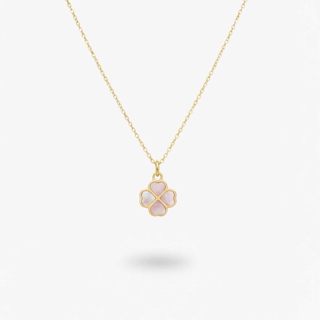 Collana Cuorifoglio Madreperla - Oro 18ct